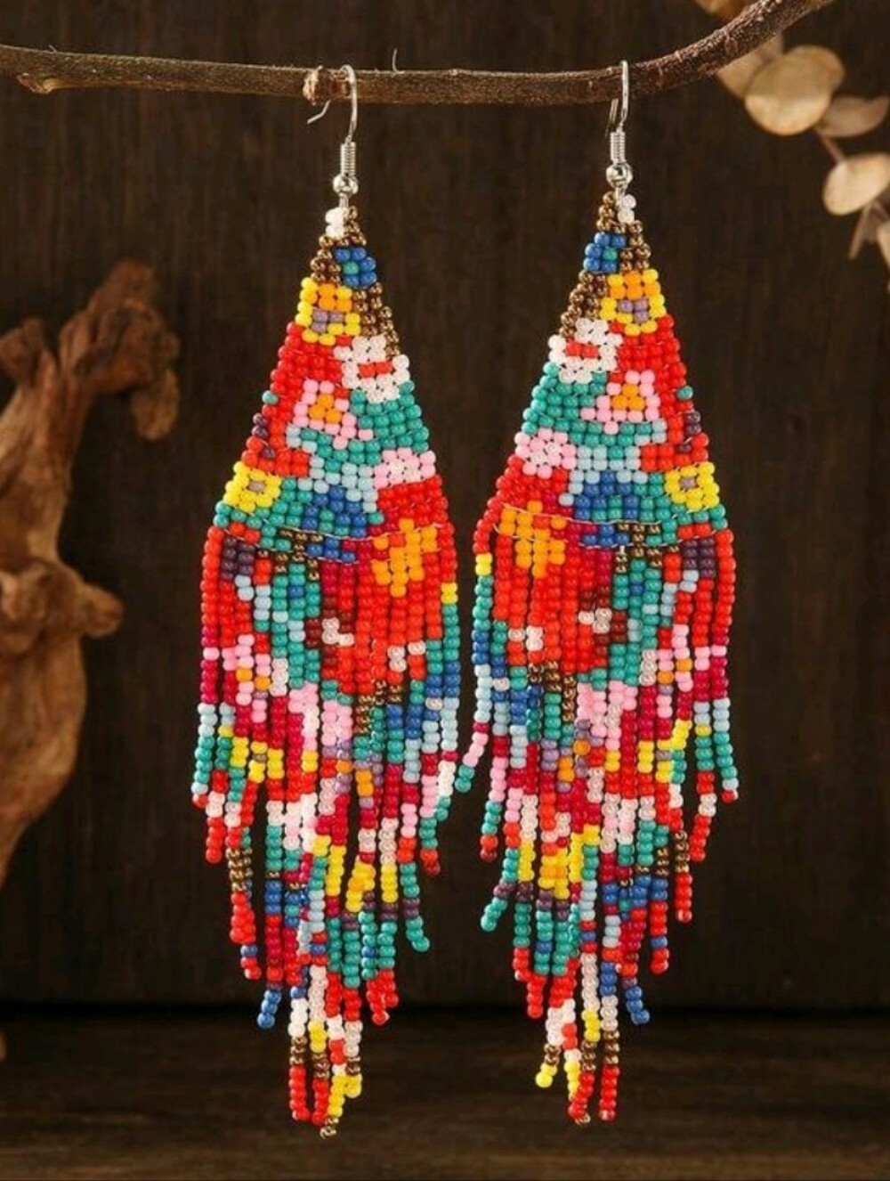 Handmade Multicolor Beaded Earrings